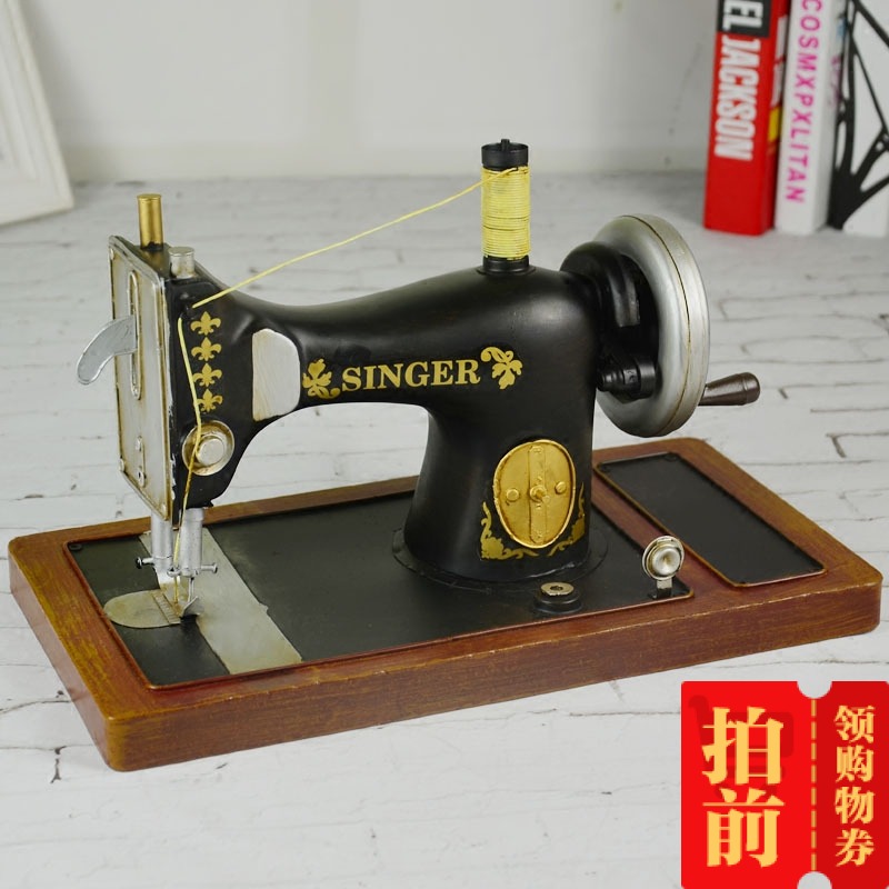 纯手工复古老式做旧台式缝纫机模型摆件家居软装道具创意摆设包邮|ruв категории Домашний быт, украшения - от Buy2taobao.com для оказания профессиональной услуги покупки агента Taobao