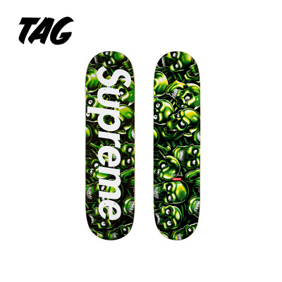 现货ss18 supreme skull pile skateboard 骷髅 夜光