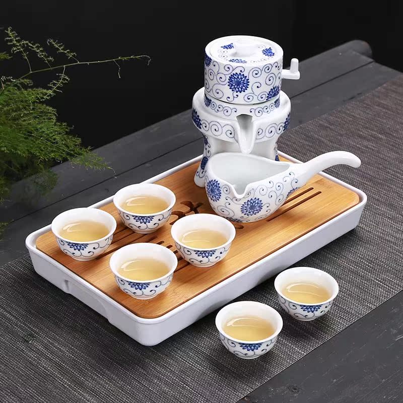 陶瓷石磨半全自動功夫茶具套裝家用青花瓷創意茶壺茶杯懶人泡茶器在類目 餐飲具, 茶具, 功夫茶具中 - 來自Buy2taobao.com提供專業的淘寶代購服務