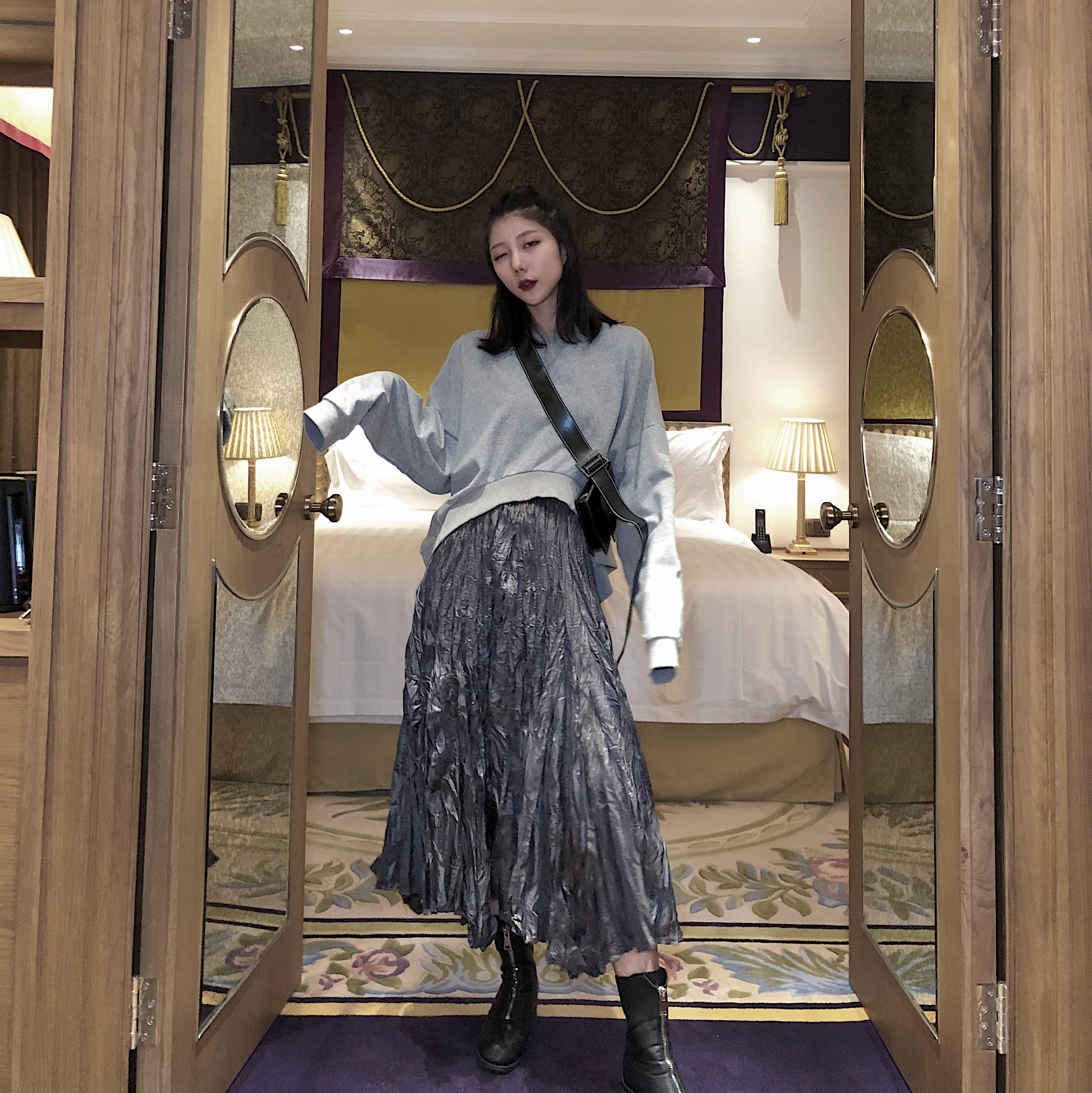 大元春装2019款女连衣裙很仙的法国金属色裙子设计感小众超仙女裙|msdalam kategori Butik wanita / wanita, skirt - dari Buy2taobao.com untuk memberikan perkhidmatan ejen Taobao profesional membeli