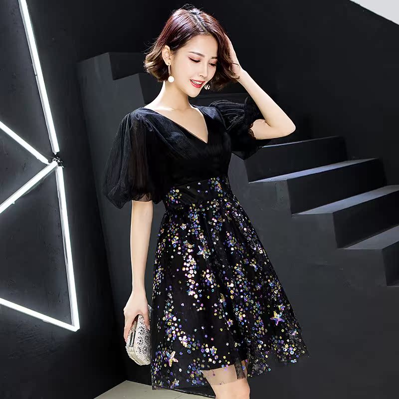 晚礼服女2019夏季新款宴会高贵黑色显瘦名媛法式洋装小个子礼服裙|msdalam kategori Butik wanita / wanita, perkahwinan/Cheongsam/pakaian, pakaian/malam - dari Buy2taobao.com untuk memberikan perkhidmatan ejen Taobao profesional membeli