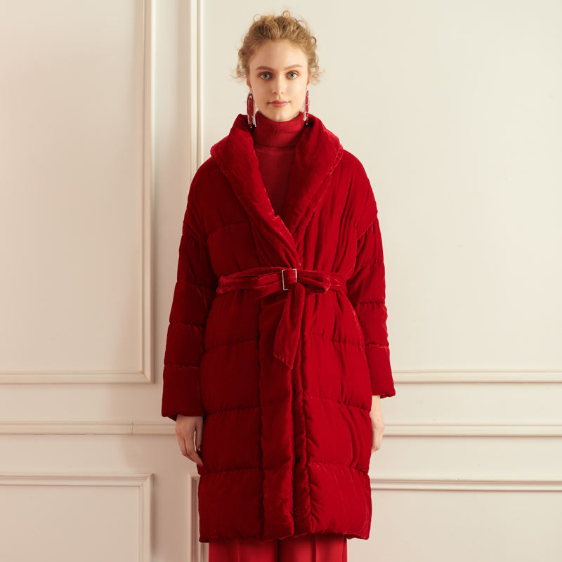 designer FORELE Ladies temperament Zhenghong Real silk cocoon keep warm Down Jackets 2019 New springin the Women's clothing/Boutique , Down category - from Buy2taobao.com to provide professional Taobao agent buy service