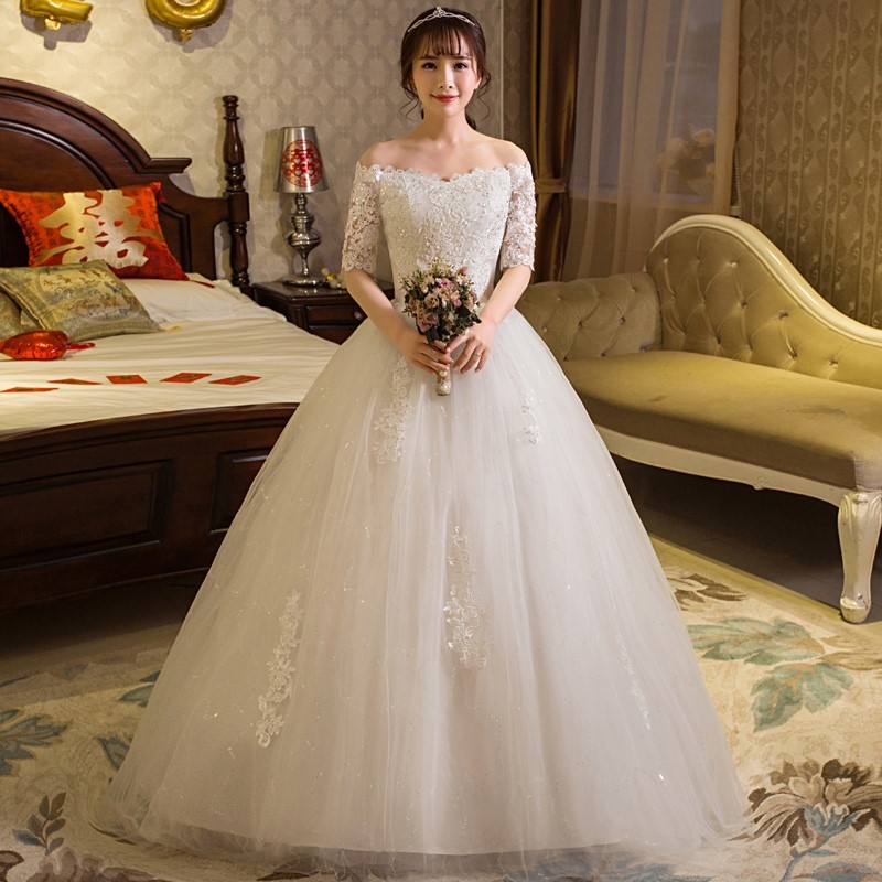 婚纱裙 简约婚纱2018新款 网红款新娘显瘦新娘结婚简约春季|msdalam kategori Butik wanita / wanita, perkahwinan/Cheongsam/pakaian, perkahwinan - dari Buy2taobao.com untuk memberikan perkhidmatan ejen Taobao profesional membeli