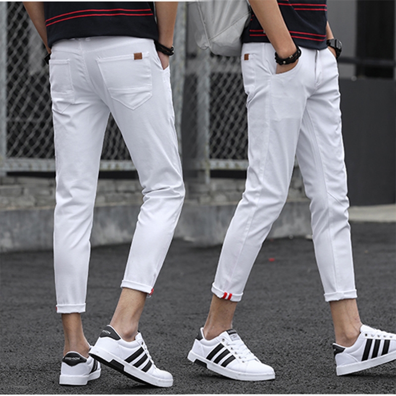 summer Thin section fresh Self cultivation Feet white trousers Korean Edition Trend Ninth pants Student 9 Casual pantsin the Men's clothing, Casual pants category - from Buy2taobao.com to provide professional Taobao agent buy service
