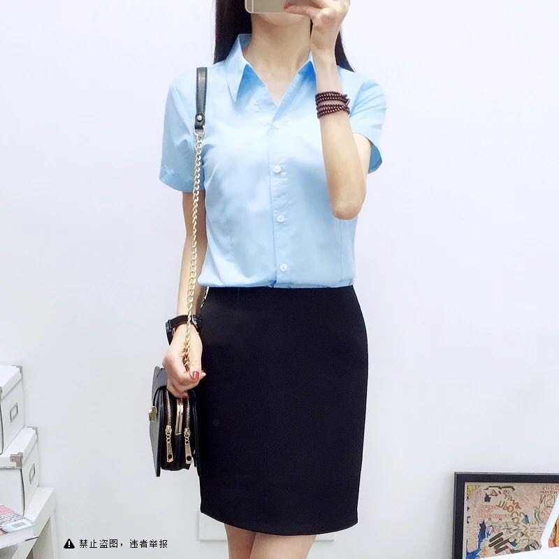 夏装女2018短袖衬衣棉韩版白色半袖工作服正装大码衬衫职业女装在类目 女装/女士精品, 衬衫中 - 来自Buy2taobao.com提供专业的淘宝代购服务