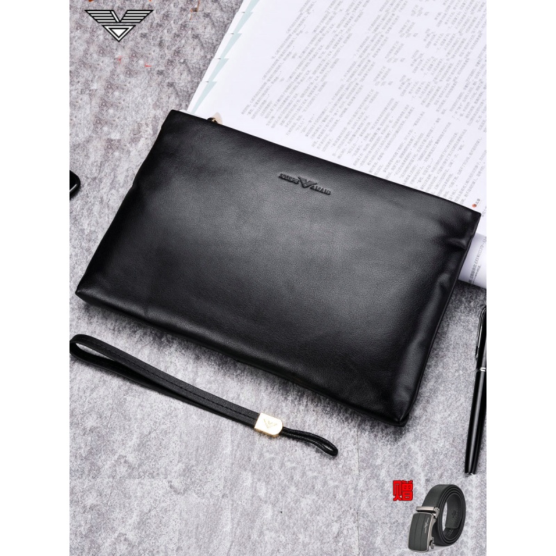 Zhuo Fan Armani genuine leather man leisure time clutch bag Handbag black Soft surface Top layer leather Simplicity Envelopein the Sports bag/Outdoor package/Fitting , Handbags category - from Buy2taobao.com to provide professional Taobao agent buy service