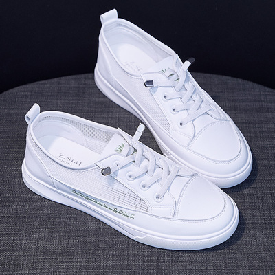 新款网红网面透气小白女鞋2020年夏季薄款小雏菊百搭镂空休闲板鞋