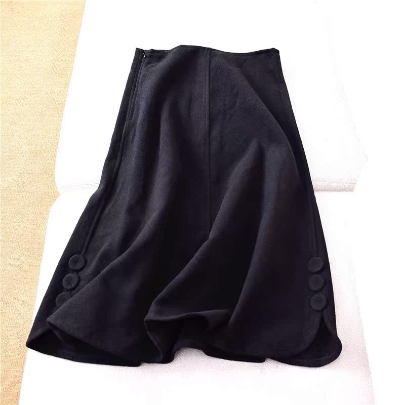 1.12X3068 Autumn and winter new pattern lady Korean Edition Versatile Solid Velvet Split ends Mid length version skirt Umbrella skirtin the Women's clothing/Boutique , Skirts category - from Buy2taobao.com to provide professional Taobao agent buy service