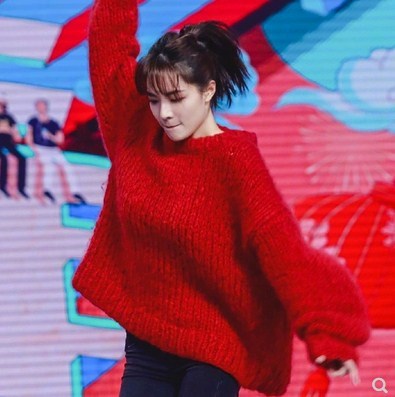 Europe Happy Camp Zhongchuxi Same item clothes 2019 new pattern gules sweater Sweater Easy Lazy windin the Women's clothing/Boutique , Sweaters category - from Buy2taobao.com to provide professional Taobao agent buy service