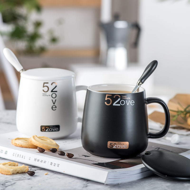 创意马克杯家用牛奶咖啡杯带盖勺陶瓷情侣杯子一对套装办公室水杯在类目 餐饮具, 咖啡器具, 咖啡杯中 - 来自Buy2taobao.com提供专业的淘宝代购服务