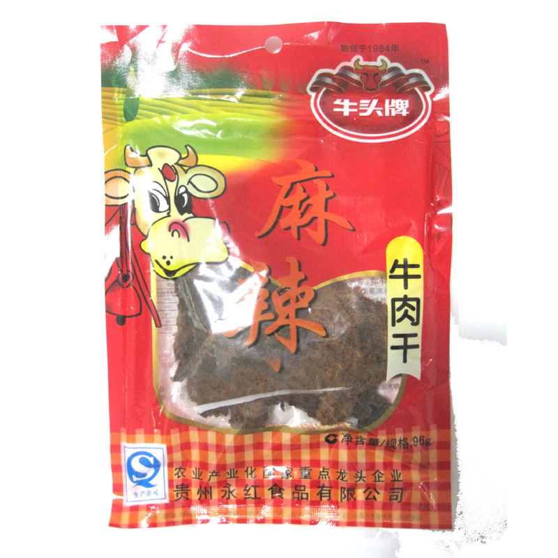 6元快递不限 贵州特产 牛头牌麻辣牛肉干96克 麻辣片状型在类目 零食/坚果/特产, 牛肉干/猪肉脯/卤味零食, 牛肉类中 - 来自Buy2taobao.com提供专业的淘宝代购服务