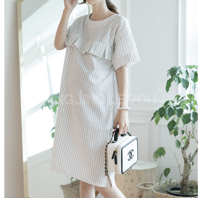the republic of korea Agency purchase maternity dress 2019 Spring and summer Vertical stripe Show thin pure cotton ventilation grace Sweet lactation Dressin the Maternity/Maternal supplies/Nutrition , Maternity , Dress category - from Buy2taobao.com to provide professional Taobao agent buy service