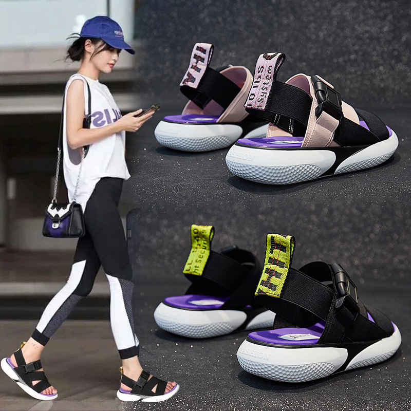 motion The thickness of the bottom Sandals summer 2019 new pattern Korean Edition Versatile fairy student ins Chao Flat-soled Sandalsin the Women's Shoes, Sandals category - from Buy2taobao.com to provide professional Taobao agent buy service
