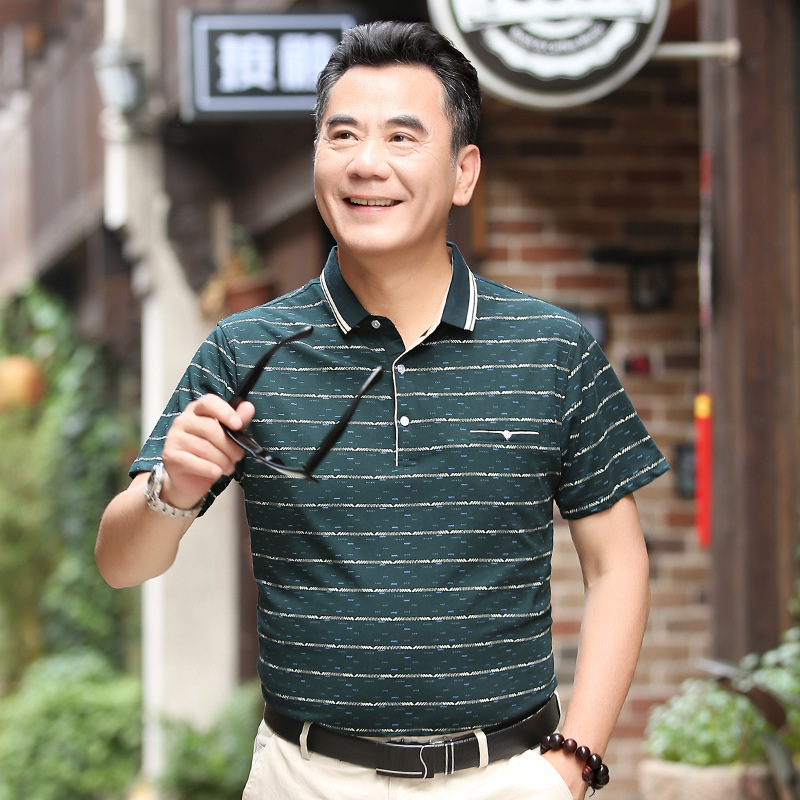 pure cotton middle age dad Summer wear clothes Borneol 40-50 Father's Day gift man Short sleeved T-shirt 30 Dad's soilin the Men's clothing, Polo Shirts category - from Buy2taobao.com to provide professional Taobao agent buy service