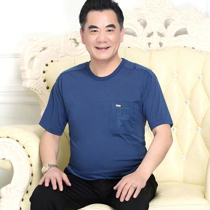 爸爸男短袖T恤圆领纯棉夏装中老年人父亲装中年 老爸爷爷夏季衣服|ruв категории Женская одежда, футболка - от Buy2taobao.com для оказания профессиональной услуги покупки агента Taobao