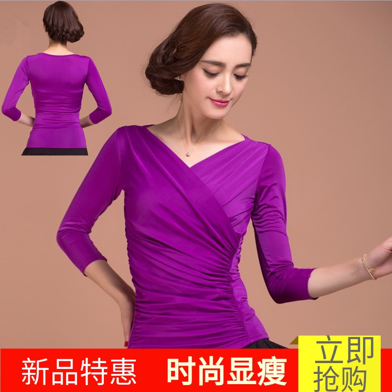 国标舞摩登舞上衣新款中长袖拉丁舞服装成人女练功服交谊舞衣练习|msdalam kategori sukan/Yoga/kecergasan/bekalan peminat, Dance/Aerobik/Gymnastics, tarian Latin, Baju Tarian Latin - dari Buy2taobao.com untuk memberikan perkhidmatan ejen Taobao profesional membeli