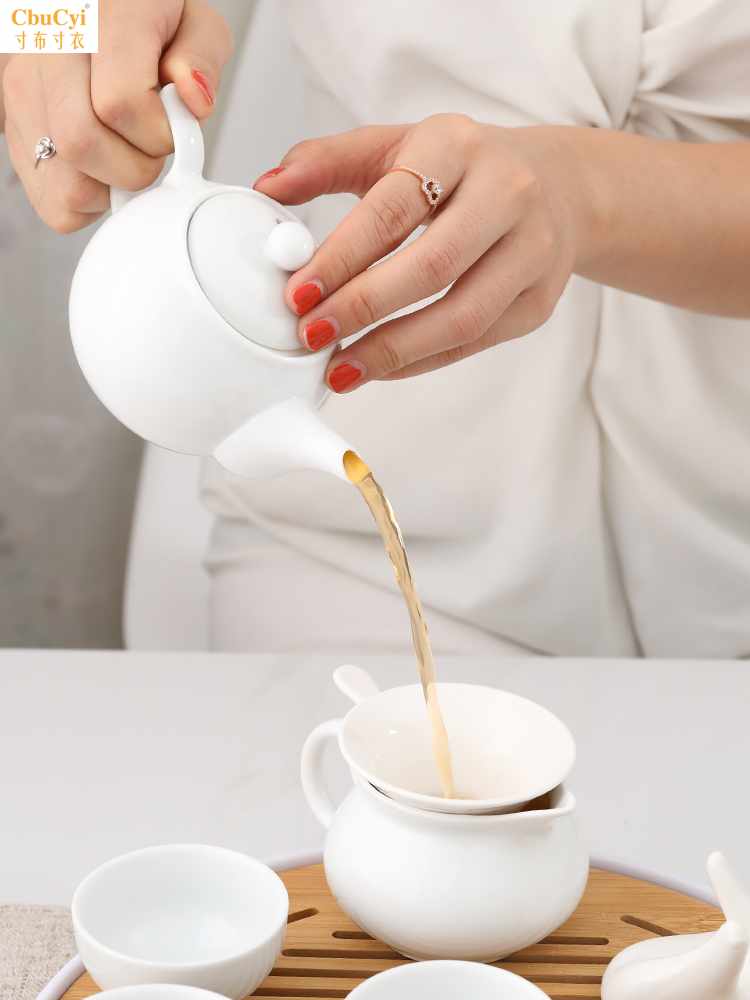 整套白瓷功夫潮汕简易陶瓷茶具套装现代家用客厅茶盘茶壶茶杯定制在类目 餐饮具, 茶具, 功夫茶具中 - 来自Buy2taobao.com提供专业的淘宝代购服务