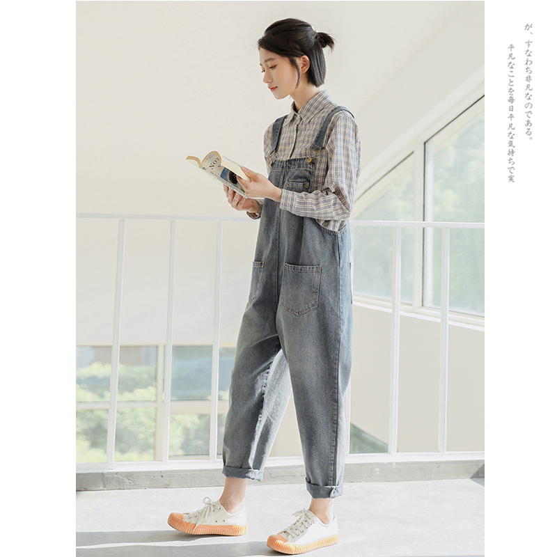 迪乐町网红背带牛仔裤森女系可爱春装2019新款韩版小脚裤直筒裤潮|msdalam kategori Bekalan Ibu / Ibu / Pemakanan, bersalin, pakaian - dari Buy2taobao.com untuk memberikan perkhidmatan ejen Taobao profesional membeli