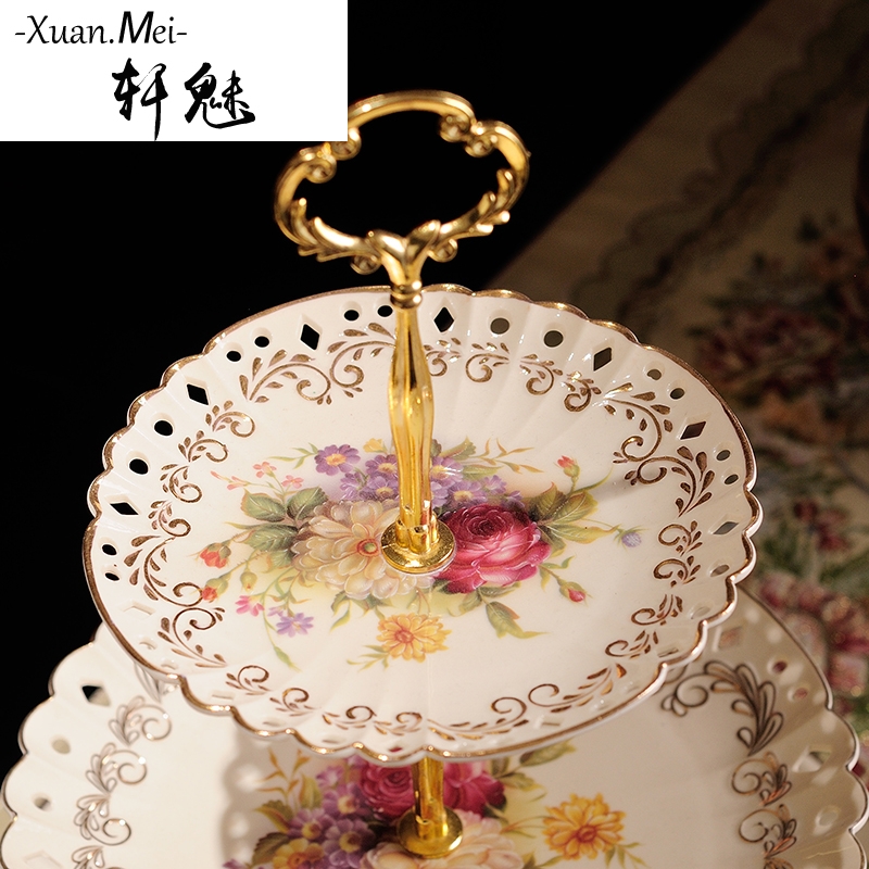 European style ceramics Fruit plate three layers Dessert plate a living room originality multi-storey Cake pan Pastry tray candy Trayin the Home accessories , Decorative items , Fruit plate/Fruit baskets category - from Buy2taobao.com to provide professional Taobao agent buy service