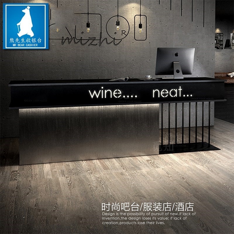 吧台工业风简约小型理发柜台美容院公司前台接待服装店收银台|msdalam kategori Perniagaan/perabot pejabat, Supermarket Furniture, daftar tunai - dari Buy2taobao.com untuk memberikan perkhidmatan ejen Taobao profesional membeli