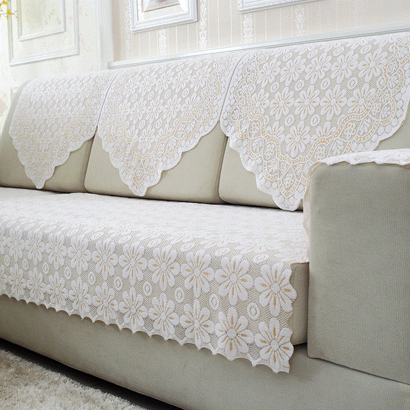Fabric art Flower White yarn Pure white Four seasons a living room Lace non-slip Kerchief sofa Sling Seat cushionin the Home Fabric , Cushion/Cushion/Sofa cushion , Sofa cushion category - from Buy2taobao.com to provide professional Taobao agent buy service