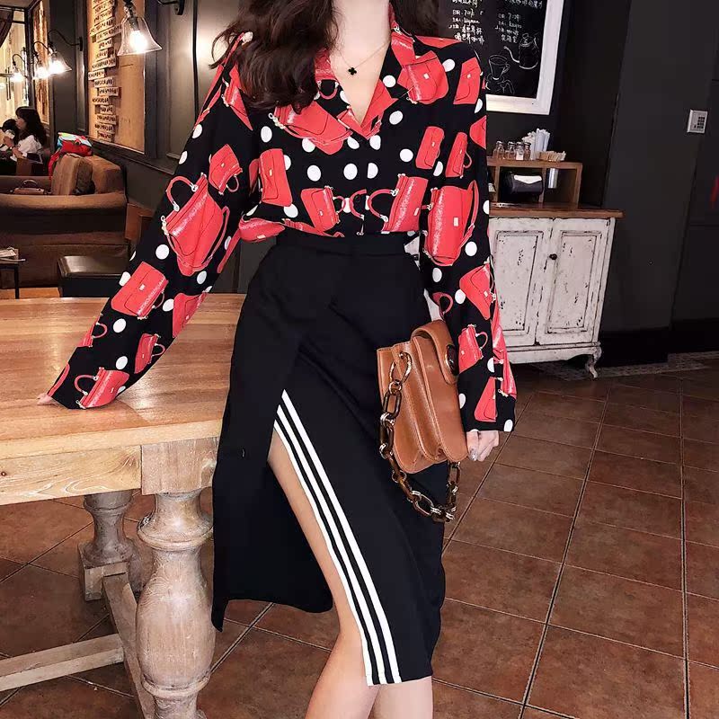fashion suit Early Autumn new pattern Korean Edition Women's wear Easy printing Long sleeve shirt Paige Split ends Package hip skirtin the Women's clothing/Boutique , Set/Student uniforms/Work uniforms , Other suits category - from Buy2taobao.com to provide professional Taobao agent buy service