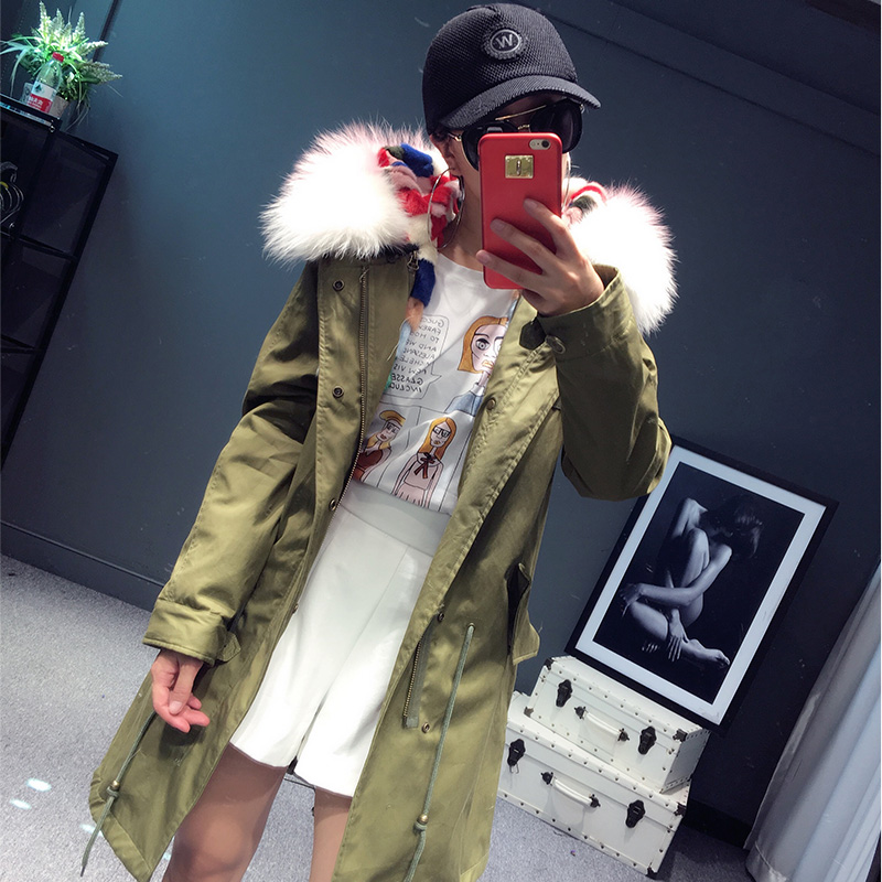 星星款水貂內膽女裝皮草外套派克服大衣明星同款貉子毛領中長款潮在類目 女裝/女士精品, 皮草中 - 來自Buy2taobao.com提供專業的淘寶代購服務