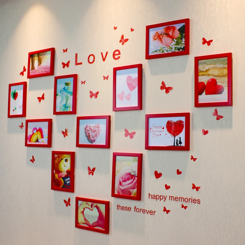 Photo wall core Love picture frame wall New home decor Photo Frame combination Background wall suit butterfly Wall stickersin the Home accessories , Photo/Photo Wall , Photo Wall category - from Buy2taobao.com to provide professional Taobao agent buy service