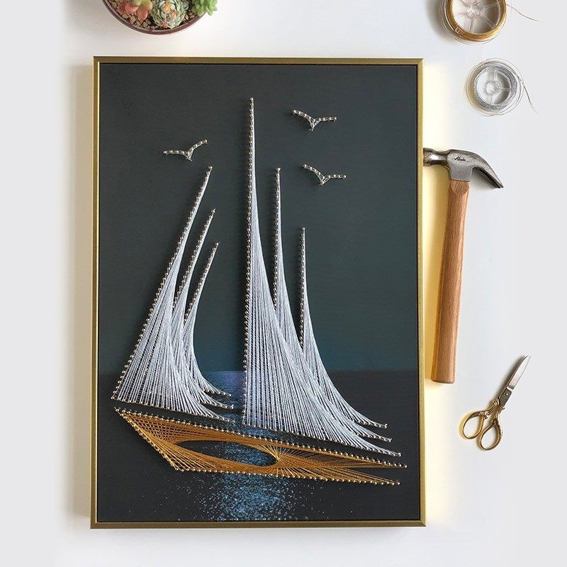 线绕画手工材料包缠绕 毛线礼物画 手工装饰纱线弦丝钉子绕线在类目 家居饰品, 装饰画, DIY/数字油画中 - 来自Buy2taobao.com提供专业的淘宝代购服务
