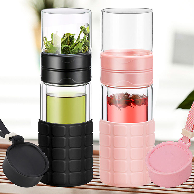 double-deck Glass Heat Cup Tea separate Tea cup men and women originality Portable Water cup Flower cup filter Readily Cupin the Packing, Rustproof packaging, Vapor Rustproof packaging category - from Buy2taobao.com to provide professional Taobao agent buy service
