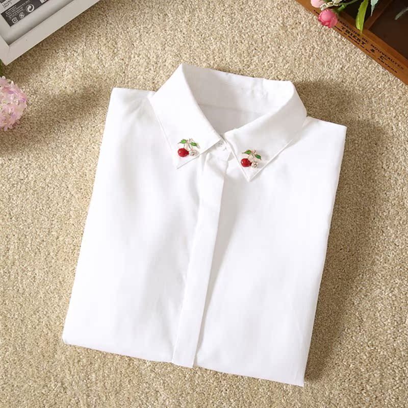 2019 Spring new pattern white shirt Long sleeve Korean Edition Primer jacket Korean Fan student Easy leisure time shirtin the Women's clothing/Boutique , Shirt category - from Buy2taobao.com to provide professional Taobao agent buy service