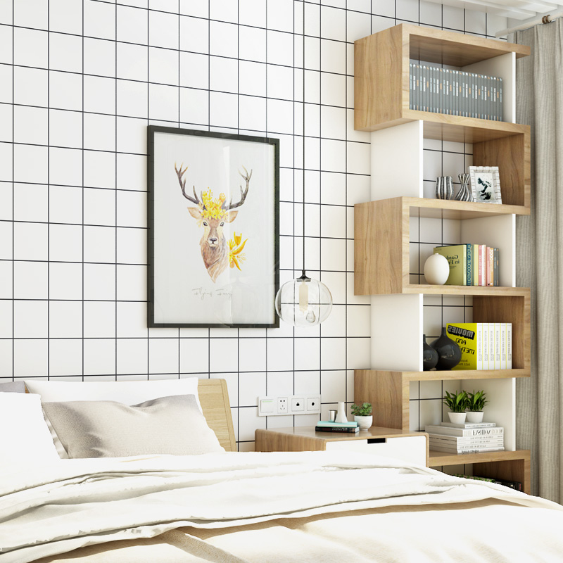 北欧简约ins风格自粘防水壁纸黑白格子宿舍卧室墙纸家具翻新贴纸|ruв категории награду материалов, обои, чисто бумажных обоев - от Buy2taobao.com для оказания профессиональной услуги покупки агента Taobao