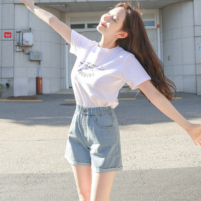 牛仔短裤女2020欧美新款韩版高腰热裤显瘦阔腿夏季薄款宽松潮破洞