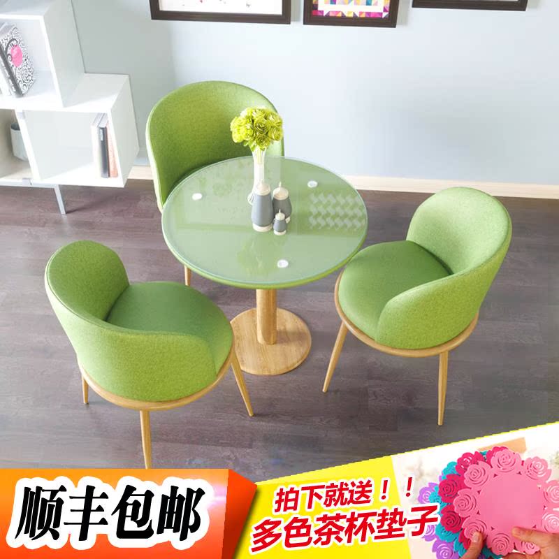 小圆桌椅组合三件套茶几简约休闲接待洽谈桌咖啡桌玻璃奶茶店桌椅在类目 住宅家具, 桌类, 餐桌中 - 来自Buy2taobao.com提供专业的淘宝代购服务