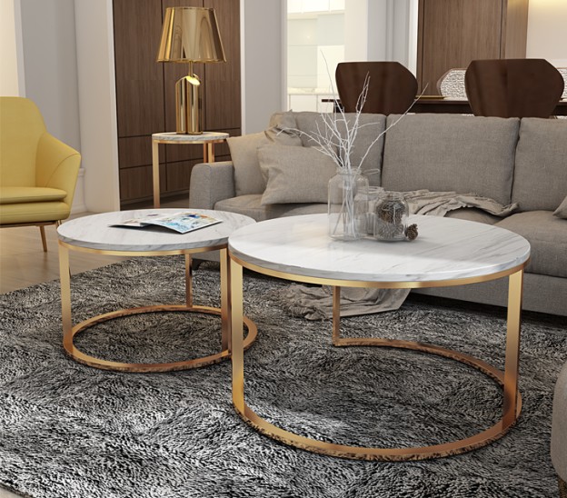 Iron art Northern Europe Postmodern a living room Marble circular tea table Hong Kong style Gold color Side table Simplicity Small apartmentin the Residential furniture , Categories , Tea table category - from Buy2taobao.com to provide professional Taobao agent buy service