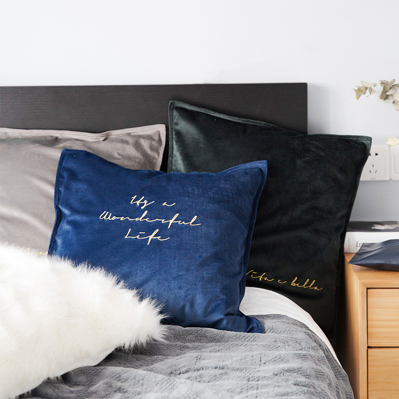 Originality of discourse ins Nordic velvet Pillows a living room bedroom Square Sofa cushions Bedside Waist pillow casein the Home Fabric , Pillow/Pillow category - from Buy2taobao.com to provide professional Taobao agent buy service