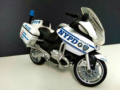 稀有绝版全新宝柏newray1:18宝马纽约警车摩托车合金模型成品