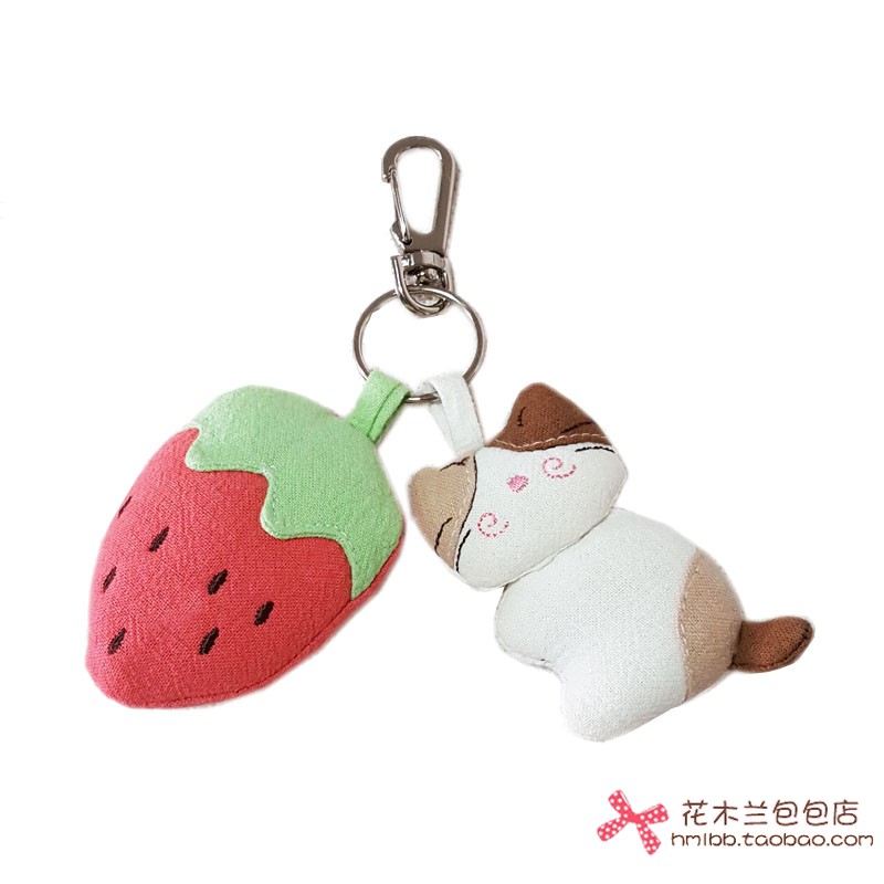 【ESQ正品】纯棉可爱草莓猫*包挂件挂饰*钥匙扣50100|msdalam kategori Aksesori/Belt kulit/Hat/Muffler, Kasut dan beg/Aksesori tali pinggang, aksesori beg, beg loket - dari Buy2taobao.com untuk memberikan perkhidmatan ejen Taobao profesional membeli