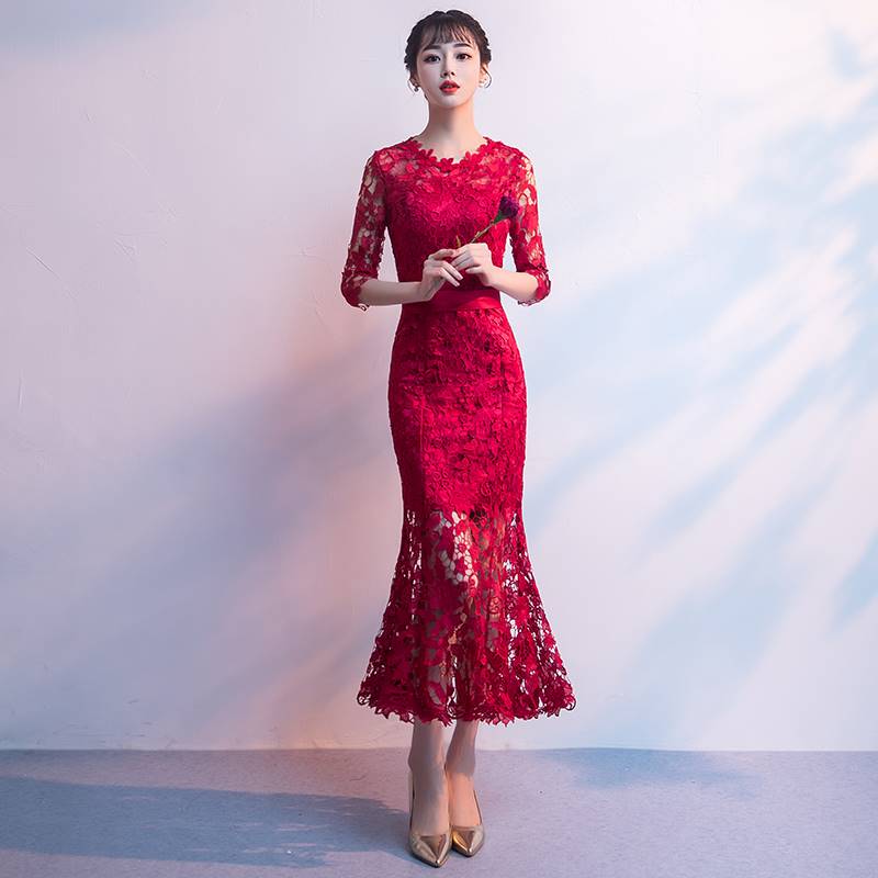 敬酒服紅裙長款紅色旗袍結婚穿的裙子新娘聚會冬季修身優 9569283在類目 女裝/女士精品, 婚紗/旗袍/禮服, 禮服/晚裝中 - 來自Buy2taobao.com提供專業的淘寶代購服務
