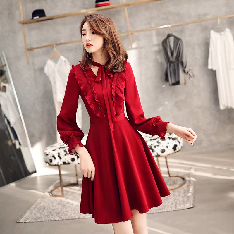 晚礼服女2019新款时尚宴会晚宴显瘦平时可穿红色新娘敬酒服小个子|msdalam kategori Butik wanita / wanita, perkahwinan/Cheongsam/pakaian, pakaian/malam - dari Buy2taobao.com untuk memberikan perkhidmatan ejen Taobao profesional membeli
