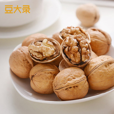 豆大录 新疆阿克苏185薄皮核桃中大果1000g原味纸皮2斤生核桃仁