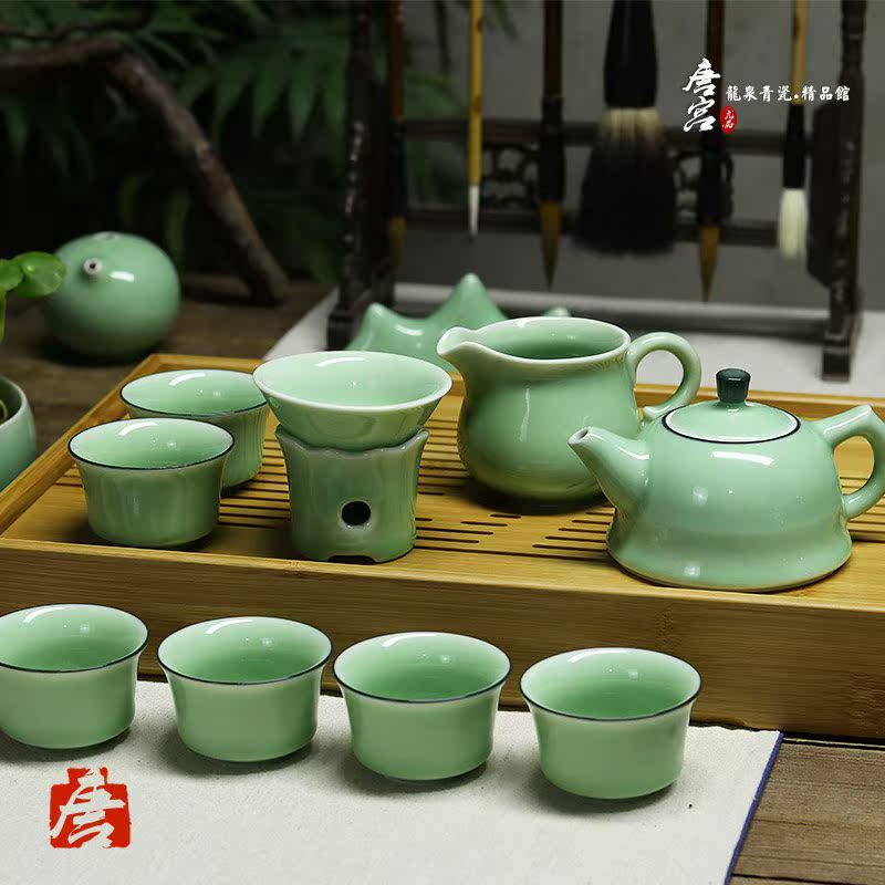 功夫茶具套装茶杯小陶瓷茶壶漏公道杯10件套整套功夫茶具在类目 餐饮具, 茶具, 整套茶具中 - 来自Buy2taobao.com提供专业的淘宝代购服务