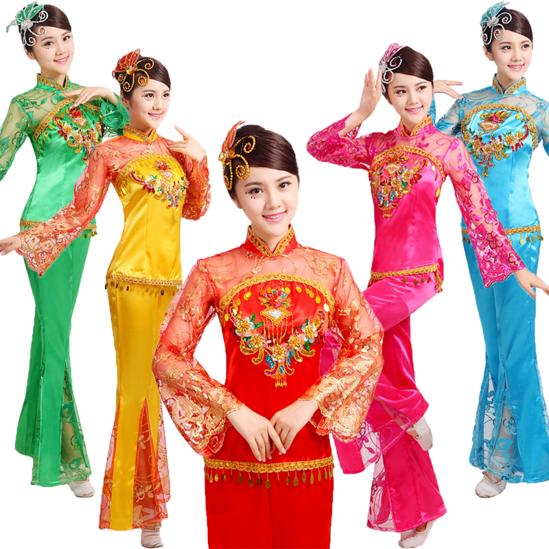2018新款秧歌服女成人套装中老年扇子舞蹈演出腰鼓打鼓广场舞服装在类目 运动/瑜伽/健身/球迷用品, 舞蹈/健美操/体操, 秧歌舞, 秧歌服中 - 来自Buy2taobao.com提供专业的淘宝代购服务