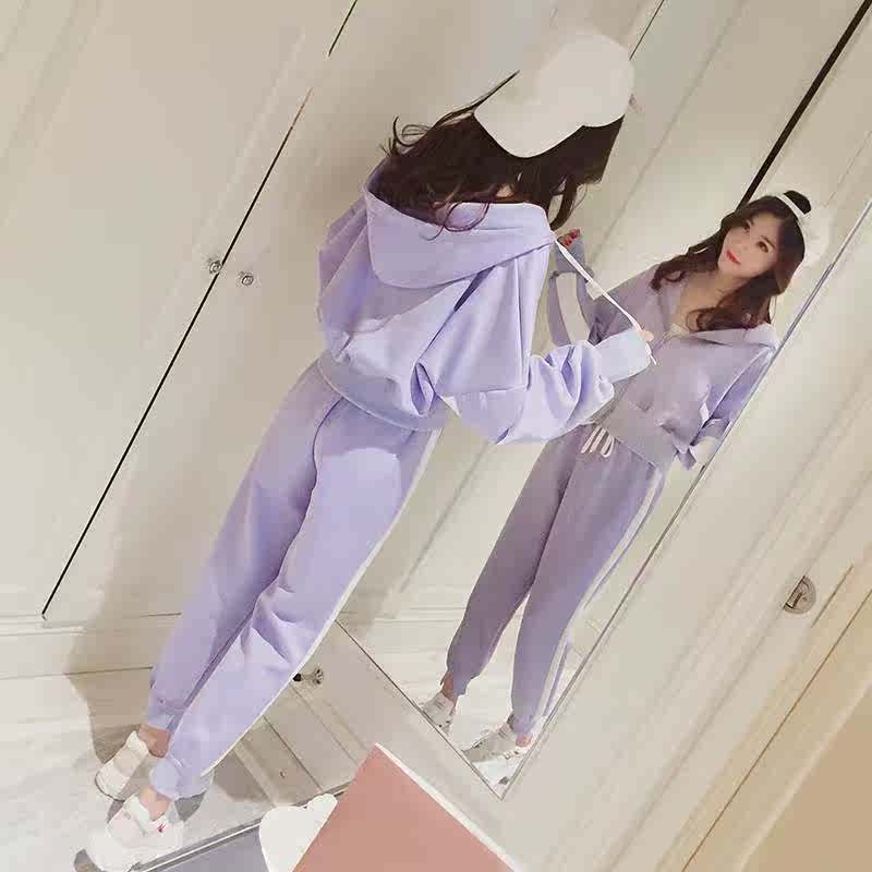 2018 Spring new pattern fashion Hooded Sweater run motion suit student Easy leisure time Two piece setin the Women's clothing/Boutique , Set/Student uniforms/Work uniforms , Leisure sports suit category - from Buy2taobao.com to provide professional Taobao agent buy service