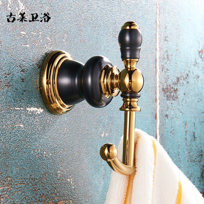 European style All copper golden Shower Room Pendant Coat hooks TOILET Hanger hook Double hook Wall mounted Stands childin the Storage consolidation , Family finishing equipment , Hook/Sticky hooks category - from Buy2taobao.com to provide professional Taobao agent buy service