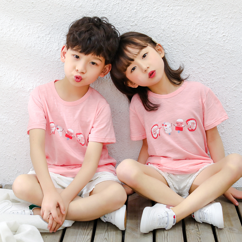 2019夏新款儿童恐龙印花短袖T恤男童女童半袖衫潮童宝宝上衣百搭|msdalam kategori Kanak-kanak/Bayi/Keluarga dipasang, baju-T - dari Buy2taobao.com untuk memberikan perkhidmatan ejen Taobao profesional membeli