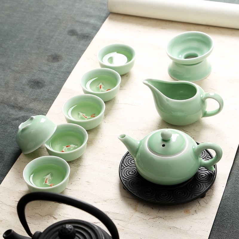 澜扬紫砂功夫茶具套装 整套陶瓷冰裂茶具四合一 仿实木茶盘在类目 餐饮具, 茶具, 整套茶具中 - 来自Buy2taobao.com提供专业的淘宝代购服务