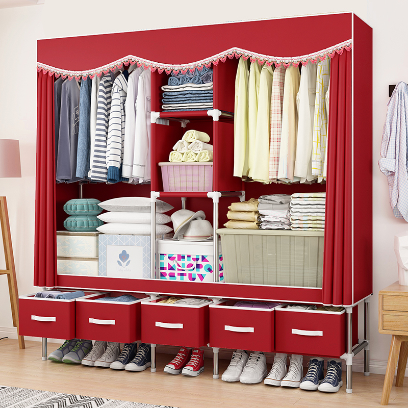 simple and easy wardrobe Steel frame thickening Cloth wardrobe Steel pipe Bold reinforce Economics household Assemble Storage cabinetin the Residential furniture , Cabinet , Simple wardrobe category - from Buy2taobao.com to provide professional Taobao agent buy service