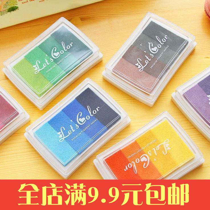印章伴侣可爱渐变彩色印泥手帐DIY橡皮章彩虹手指画专用彩色印台|ruв категории электронный словарь/электрический бумажных книг/канцелярские принадлежности, повседневной школьных принадлежностей, милый Индонезии - от Buy2taobao.com для оказания профессиональной услуги покупки агента Taobao