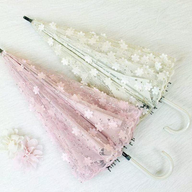 Lace Sunshade rain or shine Dual use double-deck Embroidery Parasol Long-handled umbrella Like a breath of fresh air Embroideryin the Home Daily , Umbrella/Rain gear/Rain/Moistureproof , Umbrella category - from Buy2taobao.com to provide professional Taobao agent buy service